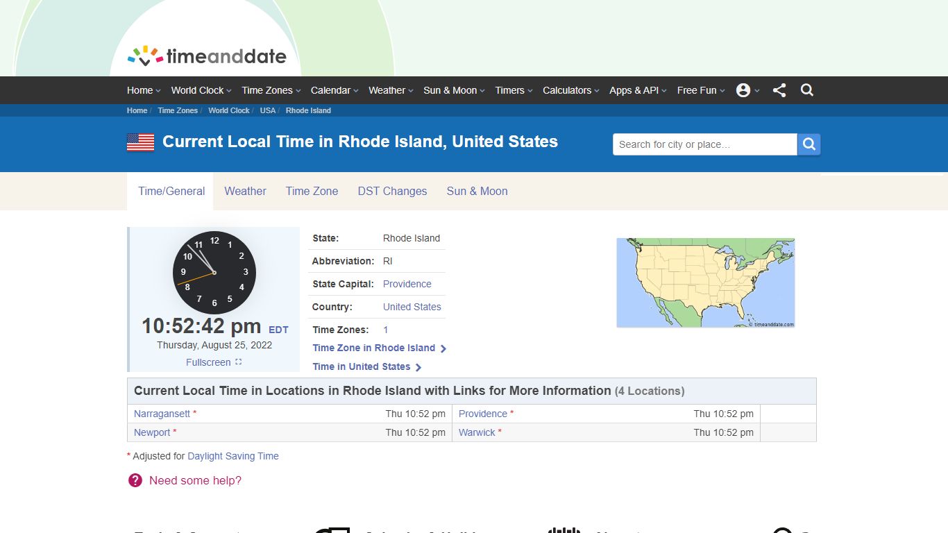 Current Local Time in Rhode Island, United States - Time and Date