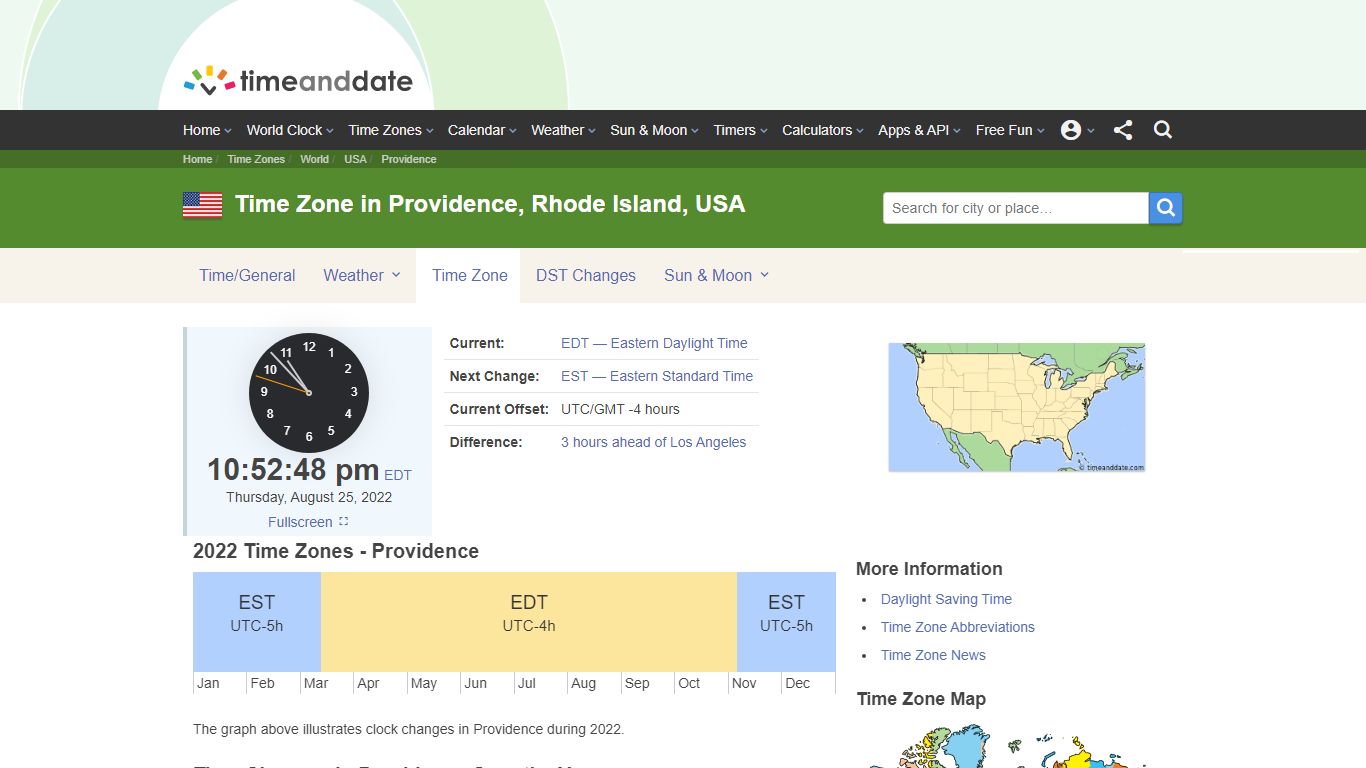 Time Zone & Clock Changes in Providence, Rhode Island, USA - Time and Date